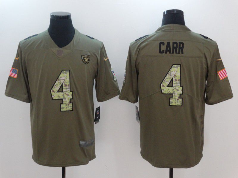 Men Oakland Raiders #4 Carr Camo Nike Olive Salute To Service Limited NFL Jersey->minnesota vikings->NFL Jersey